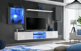 Regal za dnevni boravak Switch XXIII 250 cm LED - graphite/bijela