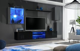 Regal za dnevni boravak Switch XXIII 250 cm LED - graphite/crna