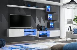 Regal za dnevni boravak Switch XXIV 260 cm LED - bijela/graphite
