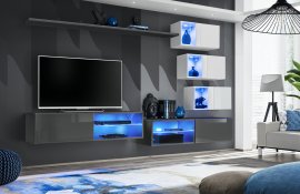 Regal za dnevni boravak Switch XXIV 260 cm LED - graphite/bijela