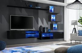 Regal za dnevni boravak Switch XXIV 260 cm LED - crna/graphite