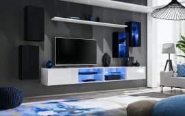 Regal za dnevni boravak Switch XXV 280 cm LED - crna/bijela