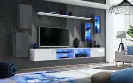 Regal za dnevni boravak Switch XXV 280 cm LED - graphite/bijela