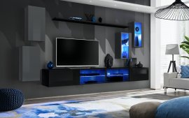 Regal za dnevni boravak Switch XXV 280 cm LED - graphite/crna