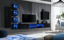 Regal za dnevni boravak Switch XXVI 320 cm LED - crna