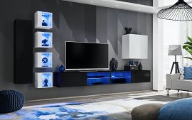 Regal za dnevni boravak Switch XXVI 320 cm LED - crna/bijela
