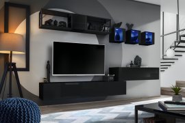 Regal za dnevni boravak Switch Met III - crna