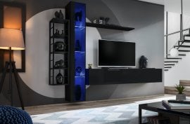 Regal za dnevni boravak Switch Met VII - crna