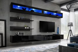 Regal za dnevni boravak FLY I2 320 cm LED - crna