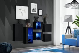 Regal za dnevni boravak Switch SB IV LED - crna
