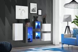 Regal za dnevni boravak Switch SB IV LED - bijela/graphite