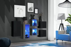 Regal za dnevni boravak Switch SB IV LED - crna/graphite