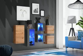 Regal za dnevni boravak Switch SB IV LED - votan/graphite