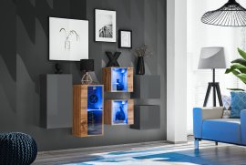 Regal za dnevni boravak Switch SB IV LED - graphite/votan