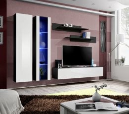 Regal za dnevni boravak FLY A4 - crna/bijela