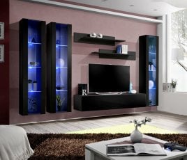 Regal za dnevni boravak FLY C2 - crna