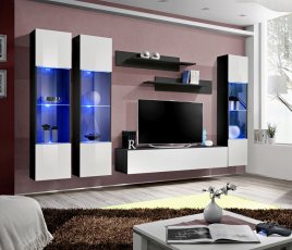 Regal za dnevni boravak FLY C3 - crna/bijela