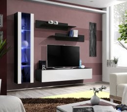 Regal za dnevni boravak FLY G2 - crna/bijela