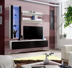 Regal za dnevni boravak FLY H2 - bijela/crna
