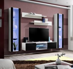 Regal za dnevni boravak FLY O2 - bijela/crna