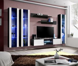 Regal za dnevni boravak FLY P2 - crna/bijela