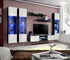 Regal za dnevni boravak FLY P3 - crna/bijela