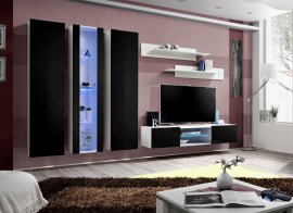 Regal za dnevni boravak FLY P4 - bijela/crna