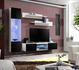 Regal za dnevni boravak FLY R3 - bijela/crna