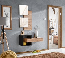 Set za predsoblje Easy II - votan/crna