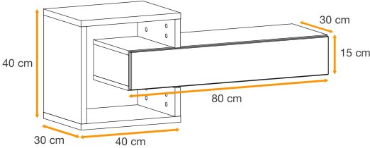 ASM Meble - Zidni element Easy tip 03 - votan/crna