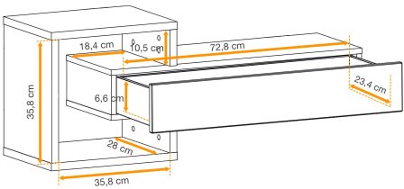 ASM Meble - Zidni element Easy tip 03 - votan/crna