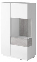 Vitrina Silke visoka 2 - Bijela/beton - 2484GY44
