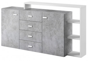 Komoda Bota - Bijela/Beton colorado - 2484FG27