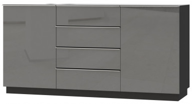 Komoda Helio 2 - Crna/sivo staklo - 24WXJW26