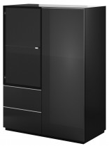 Komoda Helio 3 - Crna/crno staklo - 24WWJW44