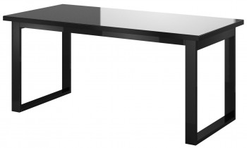 Blagovaonski stol na razvlačenje Helio - crn/crno staklo - 24WWJW91