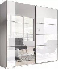 Ormar s kliznim vratima Beta 180cm - Bijeli - 22981656