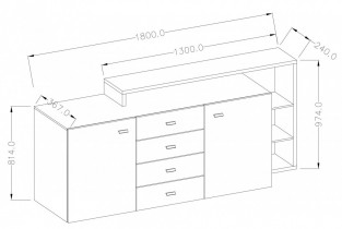 Helvetia meble - Komoda Bota - Crna super mat - 24W0FG27