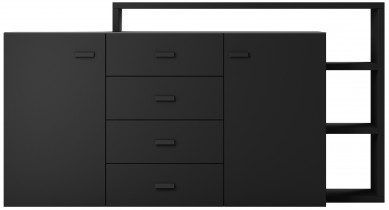 Helvetia meble - Komoda Bota - Crna super mat - 24W0FG27