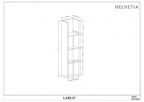 Helvetia meble - Zidni element Lars - Bijela/hrast flagstaff svijetli - 249FKX87