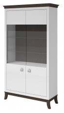 Vitrina velika Tisaro - 2473LJ05 - Bijela-čokoladni hrast/bijeli visoki sjaj