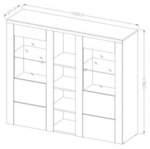 Helvetia meble - Vitrina Larona velika - Orah satin/touchwood - 24Z6DZ46