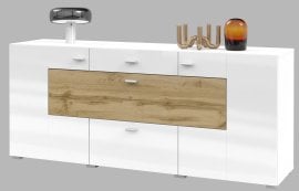 Komoda Coby - Bijela-wotan hrast/bijeli sjaj-wotan hrast - 247JMB26