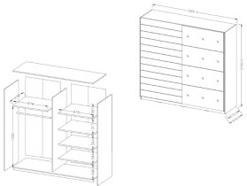 Helvetia meble - Ormar Galaxy 200 cm - carbon hrast - 24CBEA67