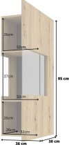Helvetia meble - Zidni element Ava - crni onyx/wotan hrast - 24WNLM07