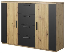 Komoda Sigma - artisan hrast/crna - 24RCLI26
