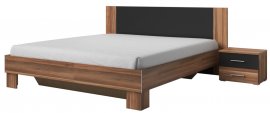 Krevet Vera 160x200 cm + noćni ormarić - crveni orah/crna - 229SDH51