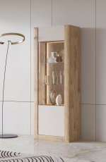 Vitrina Kasai - gold harbor hrast/perfect touch cashmir - 24HKMI05