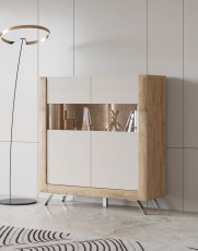 Vitrina Kasai - gold harbor hrast/perfect touch cashmir - 24HKMI42