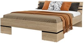 Krevet Violla - 180x200 cm - uljeni hrast/crn - 24DOLP32